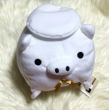 San-X 올스타즈 반짝반짝 리본 모자 봉제 인형 모노크로부 하양