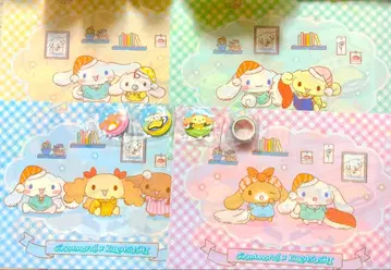 시나모롤 쿠라스시 클리어 파일 마스킹 테이프 캔 배지 세트