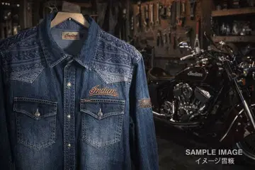 Indian XL 데님 셔츠 자수 웨스턴 파이어버드 새상품급