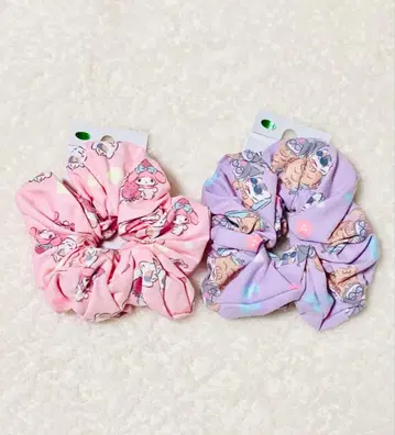 나츠메 우인장 x 산리오 콜라보 냥선생 마이멜로디 쿠로미 스크런치 세트