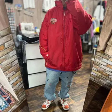 STARTER 메릴랜드 대학 빨간색 미식축구 칼리지 XL 오버 사이즈