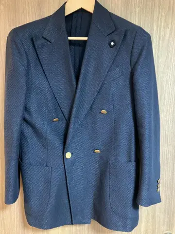 [ LARDINI ] 라르디니 자켓 더블 네이비 46 골드 버튼