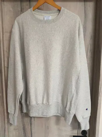 USA-L 새상품 챔피온 리버스 위브 트레이닝복 맨투맨 그레이