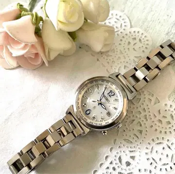[ 작동 양호 ] SEIKO 루키아 1B25-0AA0 전파 솔라 실버