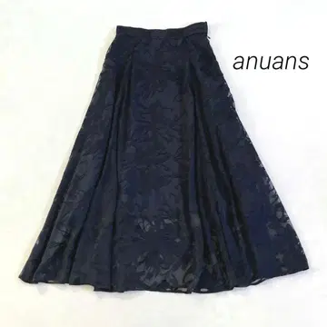 아뉴앙스 플레어 펄 스커트 M 네이비