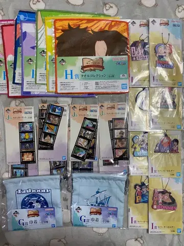 제일복권 원피스 복조리 타월 스티커 러버 키링 컴플리트