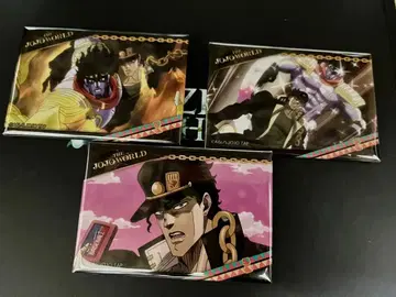 THE JOJO WORLD 스퀘어 캔뱃지 3점 쿠죠 죠타로 스타 플래티넘