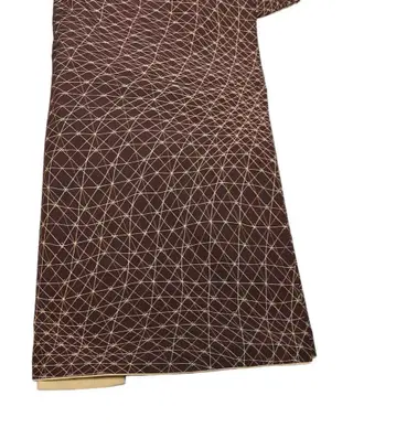 기모노 화학 섬유 코몬 패턴 브라운