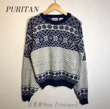[ 그런지 Y2K ] 70s USA 노르딕 무늬 니트 L VINTAGE