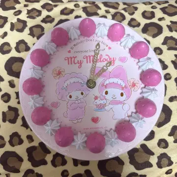 마이멜로디 케이크 벽걸이 겸용 시계 월 크록 산리오