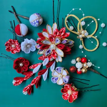 츠마미자이쿠 머리 장식 졸원 졸업식 시치고산