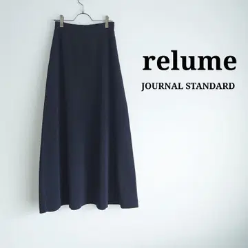 새상품급 relume 워셔블 더블 페이스 플레어 스커트 네이비