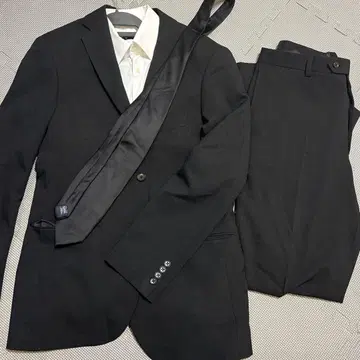 관혼상제 남성용 수트 4세트 셔츠 자켓 블랙 넥타이