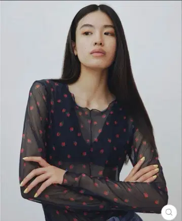 poppy 딸기 시스루 상의 아사기니요