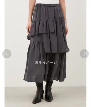 Mila Owen 이레헴 슬릿 후 캉캉 스커트 그레이