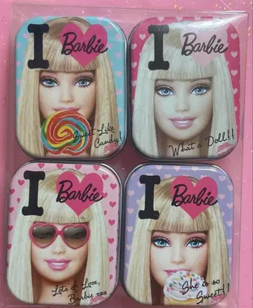 I love Barbie 바비 캔 소품함 배지 클립 문구