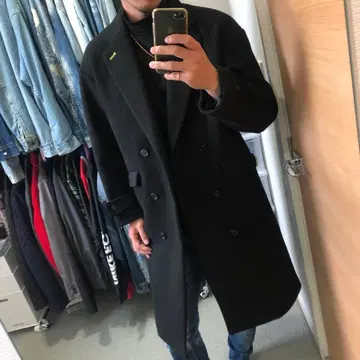 릴룸 울 빅 더블 브레스티드 롱 코트 S