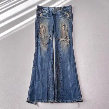 FUGA waxed clash flare denim L Y2K 헤이세이