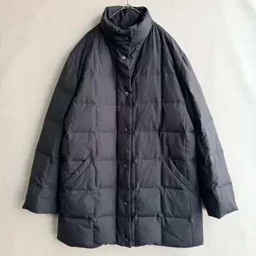 산요 코트 여성용 다운 코트 블랙 스퀘어 퀼트 방한 따뜻함