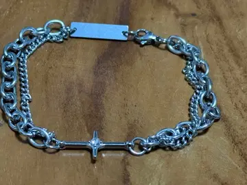 실버 크로스 모티브 체인 팔찌