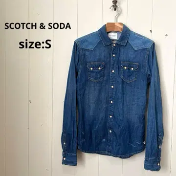 스코치앤소다 데님 셔츠 긴팔 셔츠 빈티지 가공 남성용 S