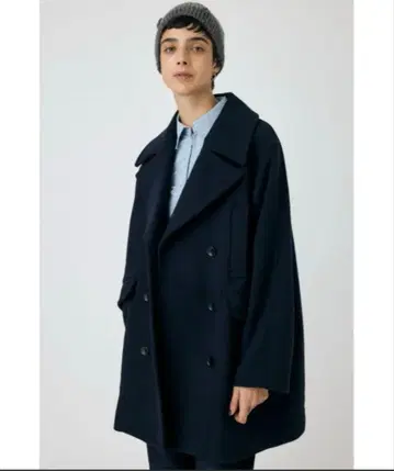 Moussy 더블 브레스티드 미들 코트