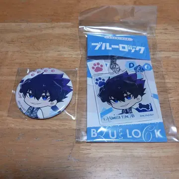 우타비토 이누미미 탐정 아크릴 키링 캔뱃지 2점 블루 록