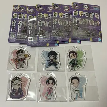 귀멸의 칼날 제일복권 F상 큥캐릭터 아크릴 참 6개 세트
