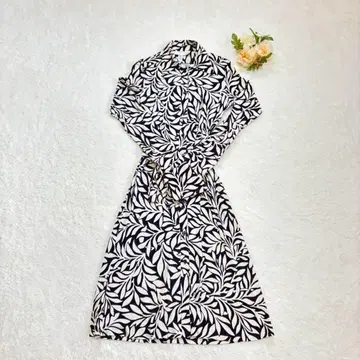 다이앤 폰 파스텐버그 리프 무늬 원피스 실크 100%