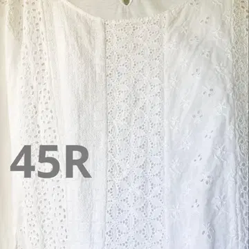 [ 새상품급 ] 45R 45rpm 컷워크 코튼 레이스 블라우스 상의 2