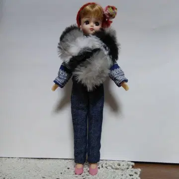 리카짱 옷 갈아입기 의류 파랑과 화이트 스트라이프