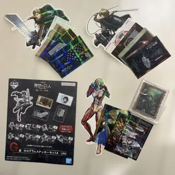 진격의 거인 아크릴 스탠드 리바이, 한지, 엘빈 1번 복권 스티커