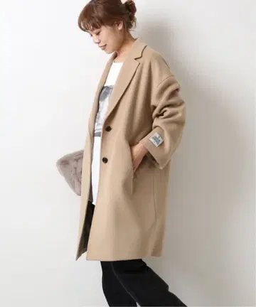 스픽 & 스팬 해밀턴 울 오버코트 베이지