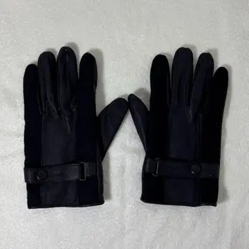 renoma 블랙 가죽 스웨이드 버클 장갑