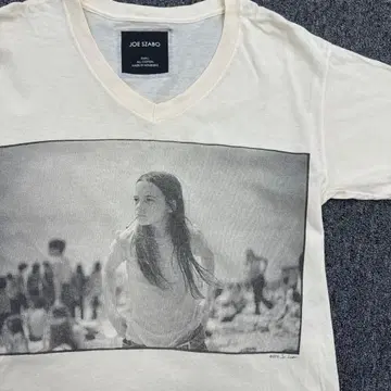 505 JOE STABO V넥 티셔츠 흑백 dinosaur JR