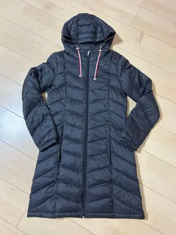 타미힐피거 후드 부착 롱 다운 자켓 블랙