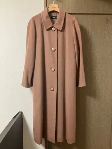 [ 캐시미어 ] 핑크 베이지 롱 코트