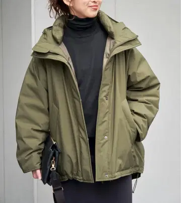 Spick and Span 발수 후디드 다운 하프 코트 다운 자켓