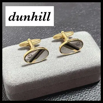 던힐 커프스 넥타이 스트라이프 로고 커프 링크스