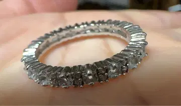 만석 (풀 이터니티) 천연 아쿠아 마린 반지 소재: S925 새상품