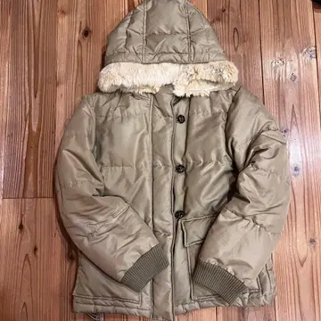 다운 자켓 퍼 포함 베이지 헤이세이 갸루