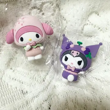 산리오 마이멜로디 쿠로미 후르츠 디자인 시크릿 마그넷 2개 세트