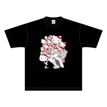 이토 준지 x 산리오 캐릭터즈 러기드 T셔츠 갸루 토미에 x 헬로키티