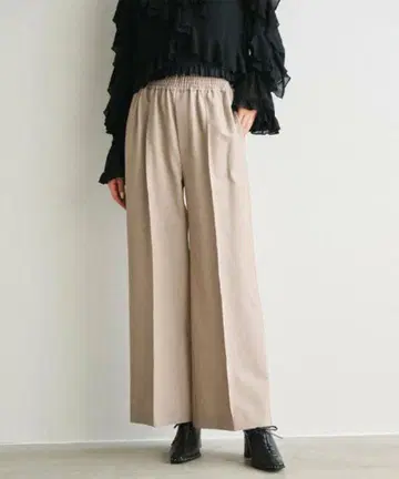 COCO DEAL 허리 셔링 이지 팬츠 베이지