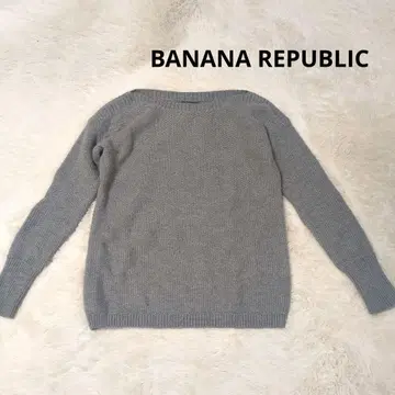 바나나리퍼블릭 모헤어 혼방 그레이 긴팔 보트넥 스웨터