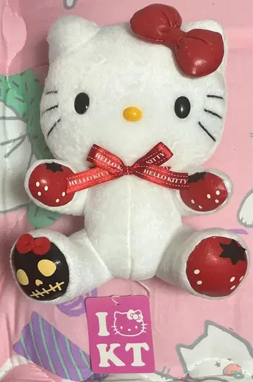 헬로키티 스트로베리 토마토 스컬 봉제 인형 레어