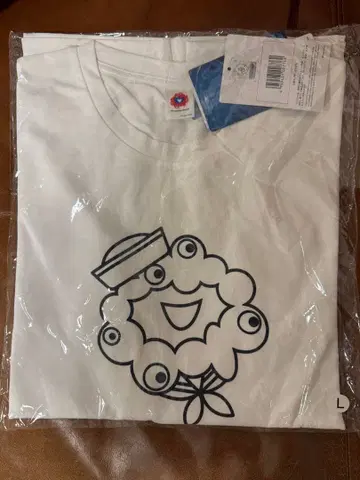 미사용 새상품 [ L ] 만박 미야쿠미야쿠 마린 T셔츠 화이트 세일러