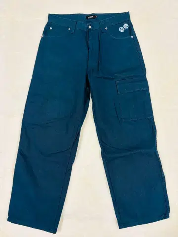 XLARGE (엑스라지) 데님 원단 그린 자수