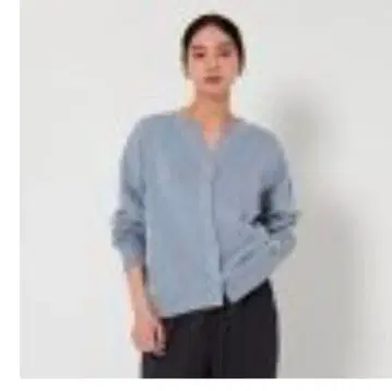 블루 그레이 긴팔 가디건 (맨투맨 원단)