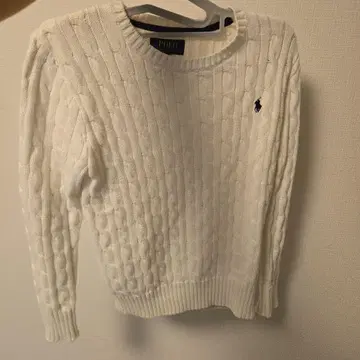랄프 로렌 케이블 니트 화이트